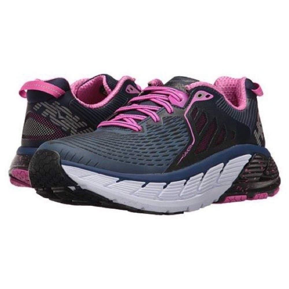 Hoka One One Gaviota Women's Medieval Blue Fuchsia Athletic Shoes size 6.5